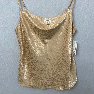 Bar III Gold Leopard Print Silk Top - Size M & XL